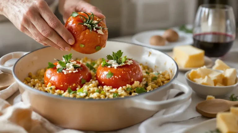 Tomates farcies recette de grand-mère avec riz, saveur sûre tomates farcies recette de grand-mère avec riz